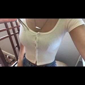 Button up brandy cropped top